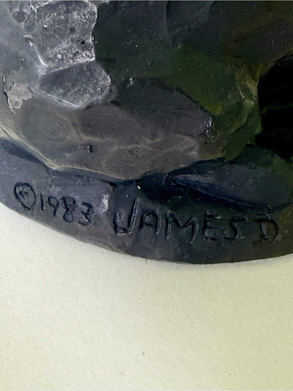 Signed 1983 Sculpted Figurine by James D - Picture 7 of 12